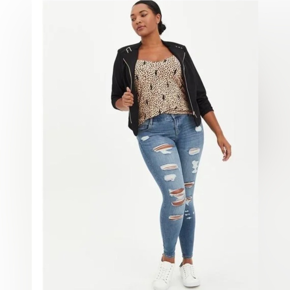 Torrid Super Soft Leopard Lightning Bolt Swing Tank Top Plus 2X
